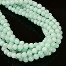 Aqua Blue Dyed Jade Smooth Round Beads 6mm 8mm 10mm 15.5" Strand