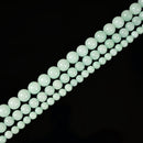 Aqua Blue Dyed Jade Smooth Round Beads 6mm 8mm 10mm 15.5" Strand