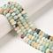 2.0mm Hole Amazonite Matte Rondelle Beads 5x8mm 6x10mm 8" Strand