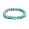 Blue Turquoise Bracelet Matte Round Size 8mm 10mm 7.5" Length