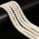 White Turquoise Smooth Rondelle Beads 4x6mm 5x8mm 15.5" Strand