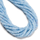 Aquamarine Color Dyed Jade Smooth Rondelle Beads Size 4x6mm 15.5'' Strand