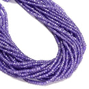 Purple Cubic Zirconia Faceted Rondelle Beads Size 2x3mm 15.5'' Strand