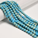 Blue Sea Sediment Jasper Smooth Round Beads Size 8mm 10mm 15.5'' Strand