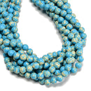 Blue Sea Sediment Jasper Smooth Round Beads Size 8mm 10mm 15.5'' Strand