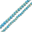 Blue Sea Sediment Jasper Smooth Round Beads Size 8mm 10mm 15.5'' Strand