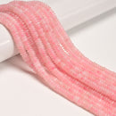 Natural Rose Quartz Smooth Rondelle Beads Size 2x6mm 15.5'' Strand