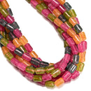 Multi-color Tourmaline Color Dyed Jade Smooth Drum Barrel Beads 8x12mm 15.5"Strd
