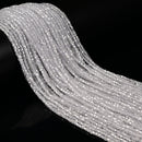 Clear Cubic Zirconia Faceted Cube Beads Size 2-2.5mm 15.5'' Strand
