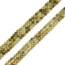 Natural Green Garnet Faceted Round Beads 3mm 4mm 15.5" Strand