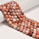 Natural Cotton Candy Agate Smooth Round Beads Size 6mm 8mm 10mm 15.5" Strand