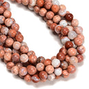 Natural Cotton Candy Agate Smooth Round Beads Size 6mm 8mm 10mm 15.5" Strand