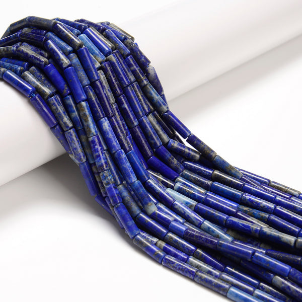 Natural Lapis Smooth Cylinder Tube Beads Size 4x13mm 15.5'' Strand