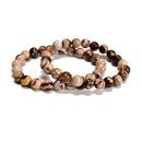 Australia Zebra Jasper Smooth Round Elastic Bracelet 6mm 8mm 10mm 12mm 7.5'' Length