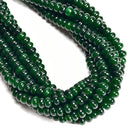 Dark Emerald Green Color Dyed Jade Smooth Rondelle Beads Size 5x8mm 15.5''Strand