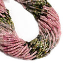 Gradient Multi Color Tourmaline Faceted Cube Beads Size 2mm 15.5'' Strand
