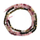 01-Multi Color Tourmaline Gradient Faceted Rondelle Beads 2x3mm 15.5" Strand