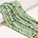 Natural Multi-color Amazonite Smooth Rondelle Beads Size 2x6mm 15.5'' Strand