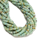 Natural Multi-color Amazonite Smooth Rondelle Beads Size 2x6mm 15.5'' Strand