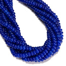 Royal Blue Color Dyed Jade Smooth Rondelle Beads Size 5x8mm 15.5'' Strand