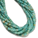 Natural Blue Amazonite Smooth Rondelle Beads Size 2x6mm 15.5'' Strand