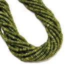 Natural Green Jade Smooth Rondelle Beads Size 2x4mm 15.5'' Strand