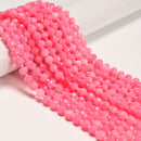 Rhodonite Color Dyed Jade Faceted Rondelle Beads Size 6x8mm 15.5'' Strand