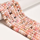Natural Pink Opal Faceted Rondelle Beads Size 5x8mm 6x10mm 7x12mm 15.5" Strand