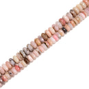 Natural Pink Opal Faceted Rondelle Beads Size 5x8mm 6x10mm 7x12mm 15.5" Strand