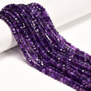 Amethyst Faceted Square Dice Cube Beads Size 4mm 15.5'' Strand