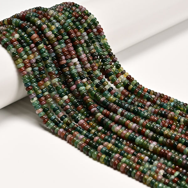 Natural Indian Agate Smooth Rondelle Beads Size 2x4.5mm 15.5'' Strand