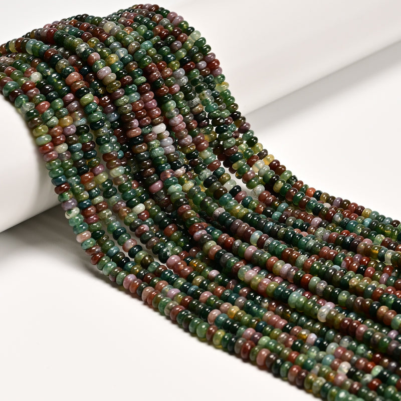 Natural Indian Agate Smooth Rondelle Beads Size 2x4.5mm 15.5'' Strand