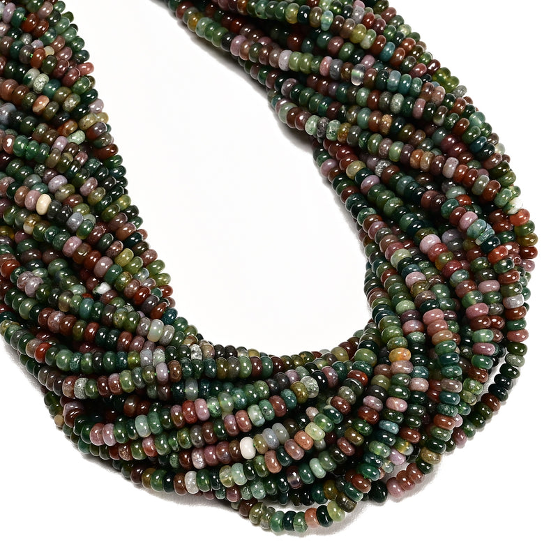 Natural Indian Agate Smooth Rondelle Beads Size 2x4.5mm 15.5'' Strand