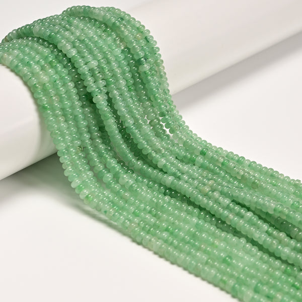 Natural Green Aventurine Smooth Rondelle Beads Size 2x4.5mm 15.5'' Strand