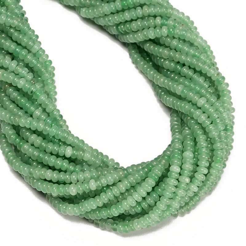 Natural Green Aventurine Smooth Rondelle Beads Size 2x4.5mm 15.5'' Strand