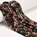 Natural Multi Color Tourmaline Smooth Round Beads Size 5mm 15.5'' Strand