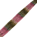 Natural Gradient Multi Color Tourmaline Faceted Round Beads Size 2mm 15.5"Strand