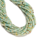 Natural Multi-color Amazonite Smooth Rondelle Beads Size 2x4.5mm 15.5'' Strand