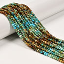 Gradient Natural Turquoise Faceted Cube Beads Size 3mm 15.5" Strand