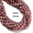 Dark Pink Madagascar Rose Quartz Smooth Round Beads 8mm 10mm 12mm 15.5'' Strand