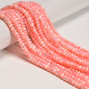 Pink Mother of Pearl MOP Shell Smooth Rondelle Beads 3x4mm 4x6mm 5x8mm 15.5" Str