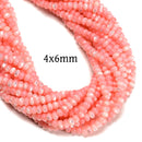 Pink Mother of Pearl MOP Shell Smooth Rondelle Beads 3x4mm 4x6mm 5x8mm 15.5" Str