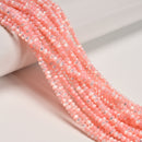 Pink Mother of Pearl MOP Shell Smooth Rondelle Beads 3x4mm 4x6mm 5x8mm 15.5" Str