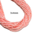 Pink Mother of Pearl MOP Shell Smooth Rondelle Beads 3x4mm 4x6mm 5x8mm 15.5" Str