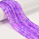Purple Mystic Mermaid Glass Matte Rondelle Beads Size 4x6mm 5x8mm 15.5'' Strand