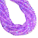 Purple Mystic Mermaid Glass Matte Rondelle Beads Size 4x6mm 5x8mm 15.5'' Strand