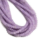 Taro Purple Color Dyed Jade Smooth Rondelle Beads Size 5x8mm 15" Strand