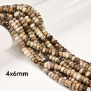 Silver Leaf Jasper Smooth Rondelle Beads 2x4mm 4x6mm 5x8mm 15.5" Strand