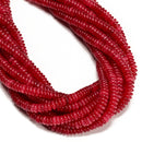 Red Dyed Jade Smooth Rondelle Beads Size 2x6mm 15.5'' Strand