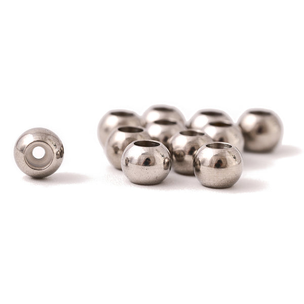 304 Stainless Steel Sliding Adjustable Rubber Stopper Beads 4x5mm 9 Pieces